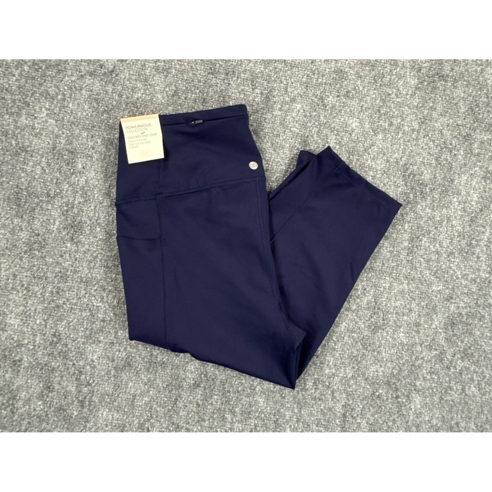 CALIA PowerMove Womens Medium Opulent Blue Knee Crop Leggings Pockets NWT